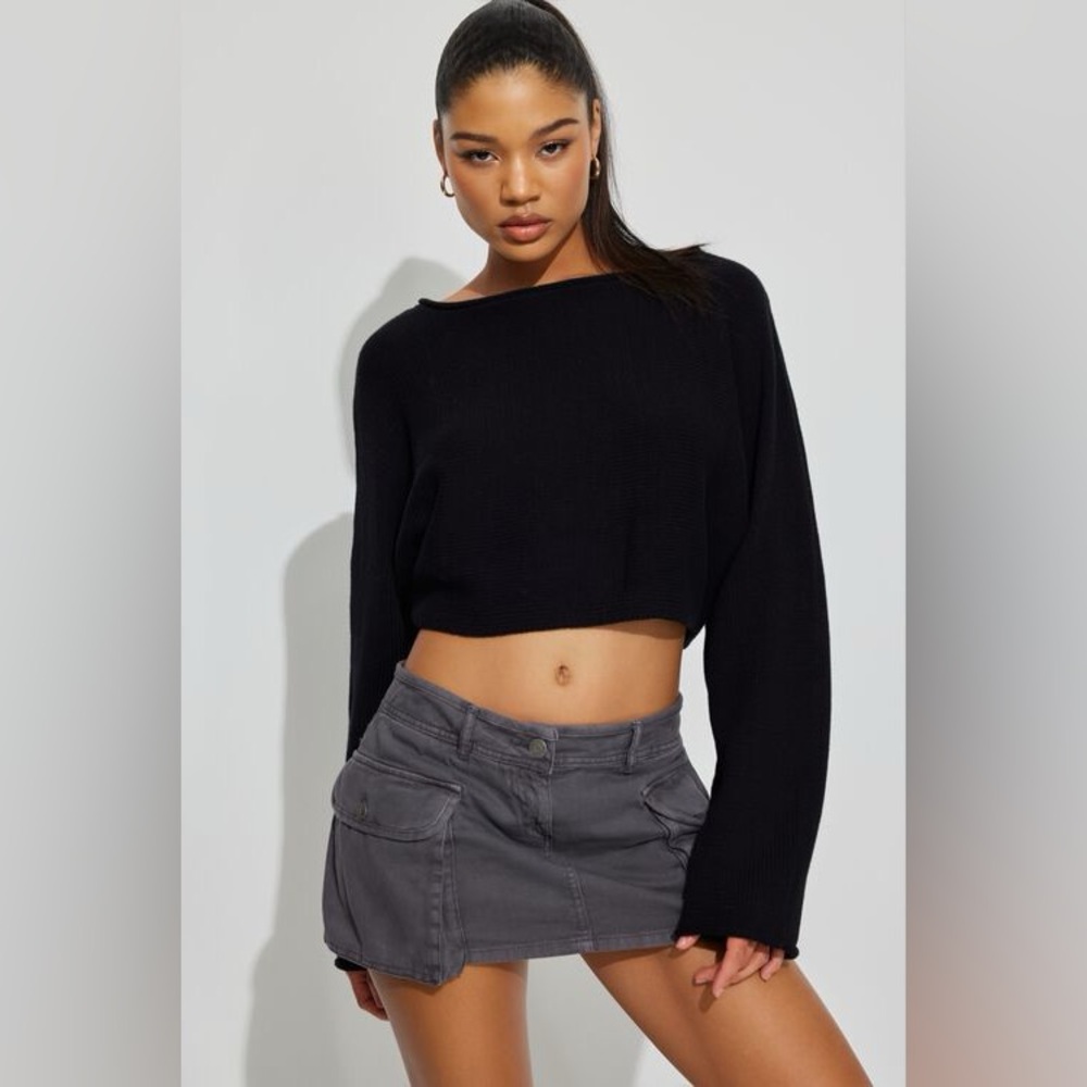 Garage Clothing Black Supersoft Loose Crop Sweater - XS